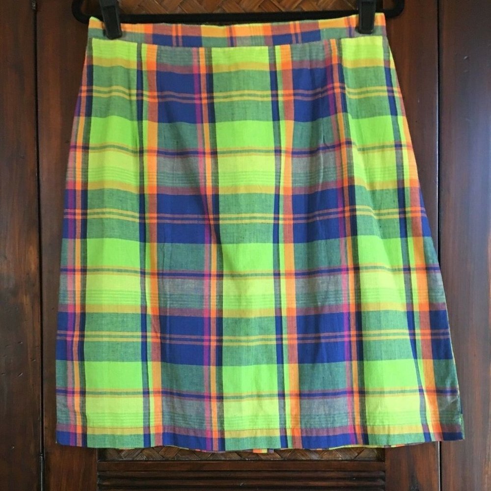 BOOM - VINTAGE 80'S MADRAS SKIRT FROM SPIEGAL NWOT
